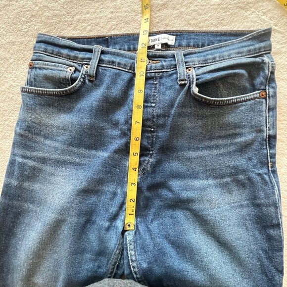 Re/Done Originals High Rise‎ Ankle Crop Jeans Midnight Blue Size 28 - Picture 10 of 11
